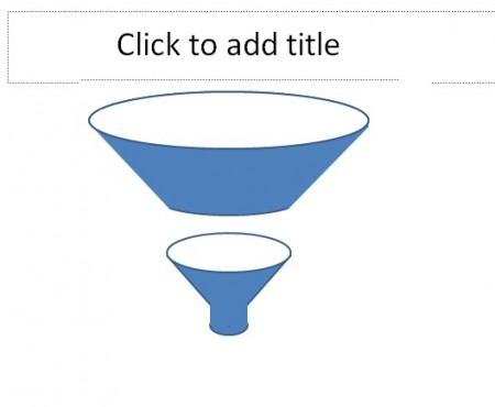 diagrama de funil simples criado em PowerPoint 2010
