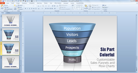 diagram saluran penjualan untuk PowerPoint