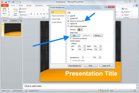 Mengubah latar belakang dalam slide PowerPoint