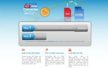 PDF online al convertitore HTML