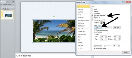 Как заполнить форму в PowerPoint с фотографией или изображением