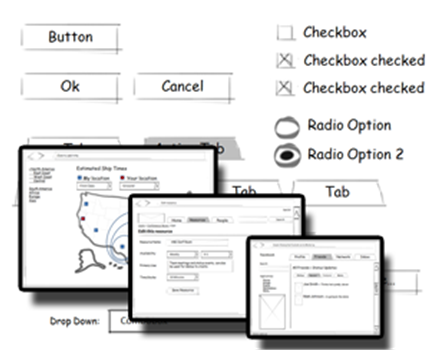 PowerPoint каркасные Шаблон для дизайна пользовательского интерфейса