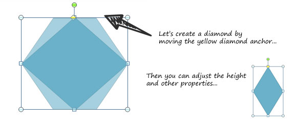 Diamond Polygon created with PowerPoint shapes
