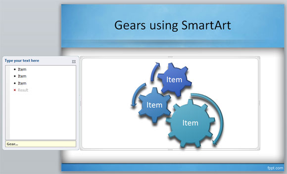How to create gears in PowerPoint using SmartArt