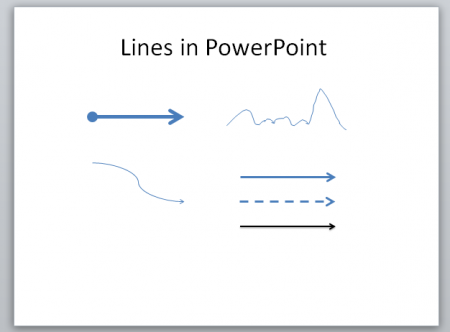 Menggambar garis di PowerPoint