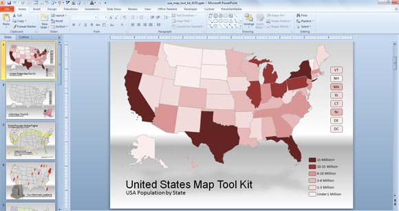 Mapa de Estados Unidos para PowerPoint