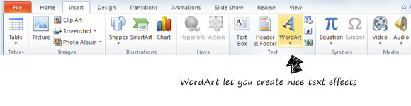 Lo que es característica de WordArt en PowerPoint?