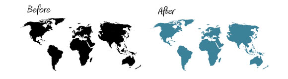 изменение цвета мир PowerPoint цветная карта