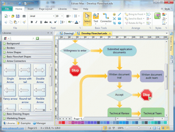 software Edraw Fluxograma para diagramas de apresentação