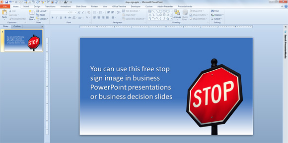 Gratuit Stop Sign Image Pour Les Presentations Powerpoint