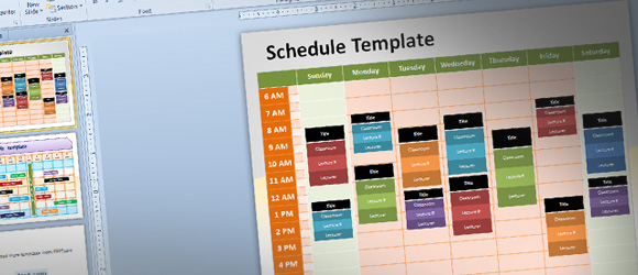 Powerpointのための無料の編集可能なスケジュールテンプレート
