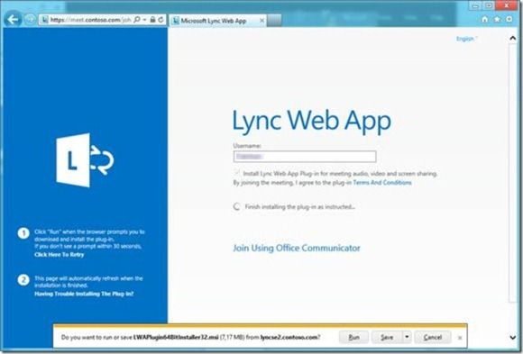 present with lync web app