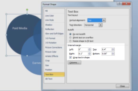 シェイプを使用して Powerpointのベン図を設計