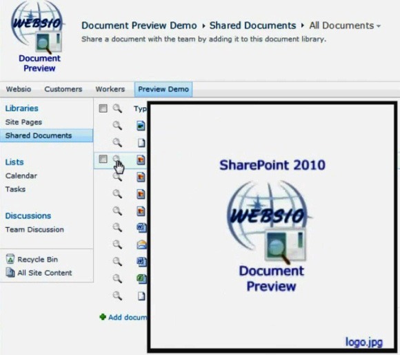 SharePoint 2010 제품에서 마우스 호버에서 파일을 미리보기하는 방법