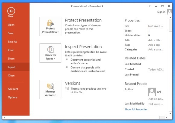 Как сохранить презентацию в powerpoint 2013