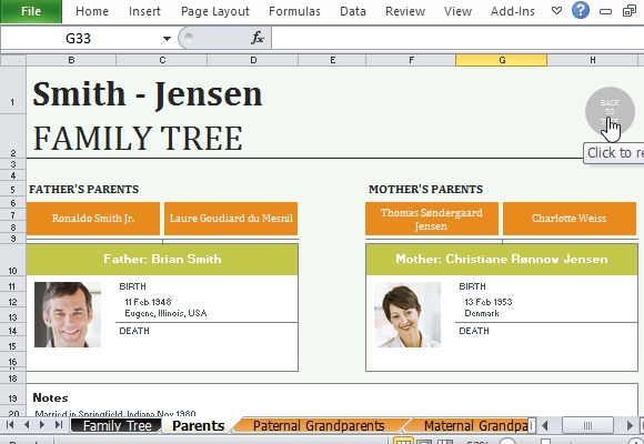 Gambar Family Tree Template Excel Record Informasi Gambar Notes Bagan ...