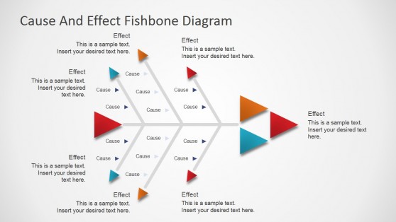 diagram tulang ikan datar untuk PowerPoint