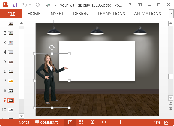 Ihre Wall Display Animierte Powerpoint Vorlage 