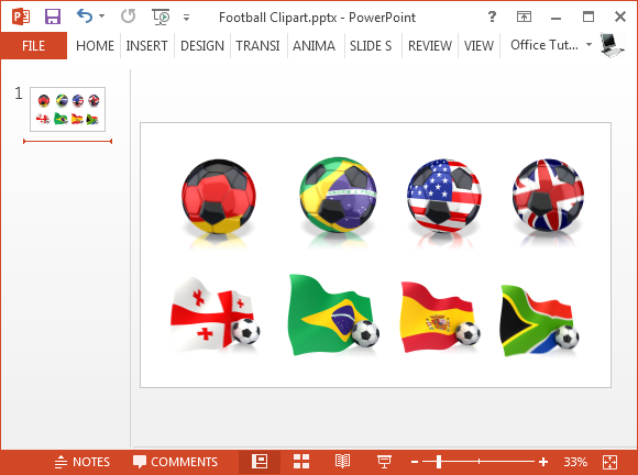 القصاصات الفنية لكرة القدم مع أعلام البلاد