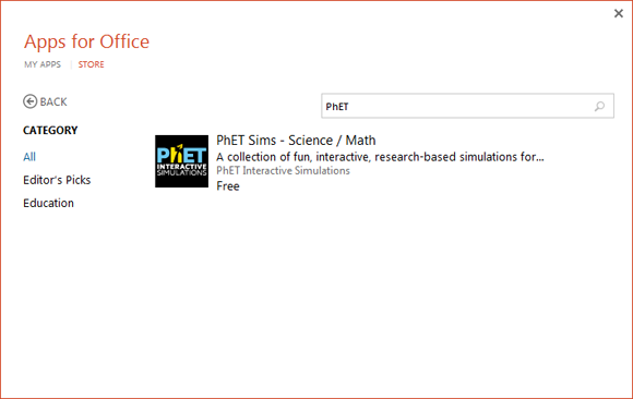 Phet PowerPoint complemento proporciona libre de Ciencia y Matemáticas Simulaciones
