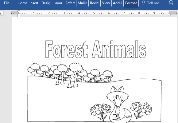 Wald-Themen-Tier-Farbstoff-Buch-für-Wort