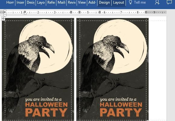 Partidul gratuit de Halloween Carte poștală șablon pentru Word
