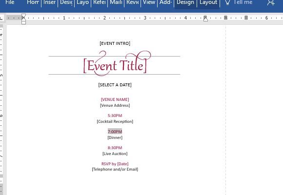 escreva-os-Event-pormenores-in-designados-espaços reservados