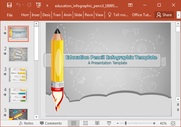 Template Pendidikan animasi Infographic PowerPoint