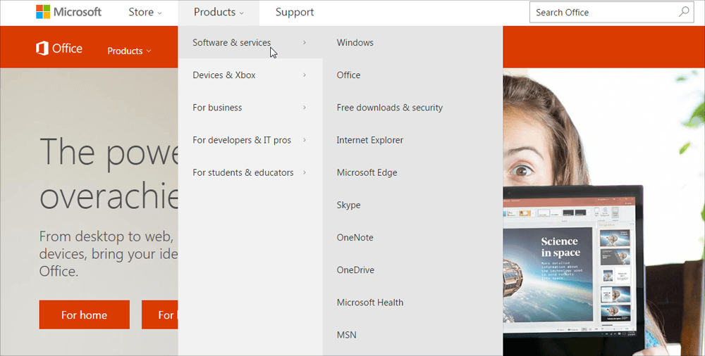 Microsoft ürünleri