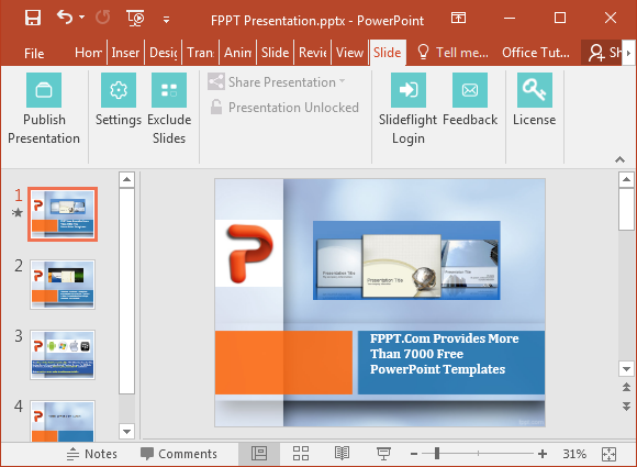 SlideFlight add-in untuk PowerPoint