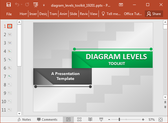 Animated Stage Diagrama Maker PowerPoint Template