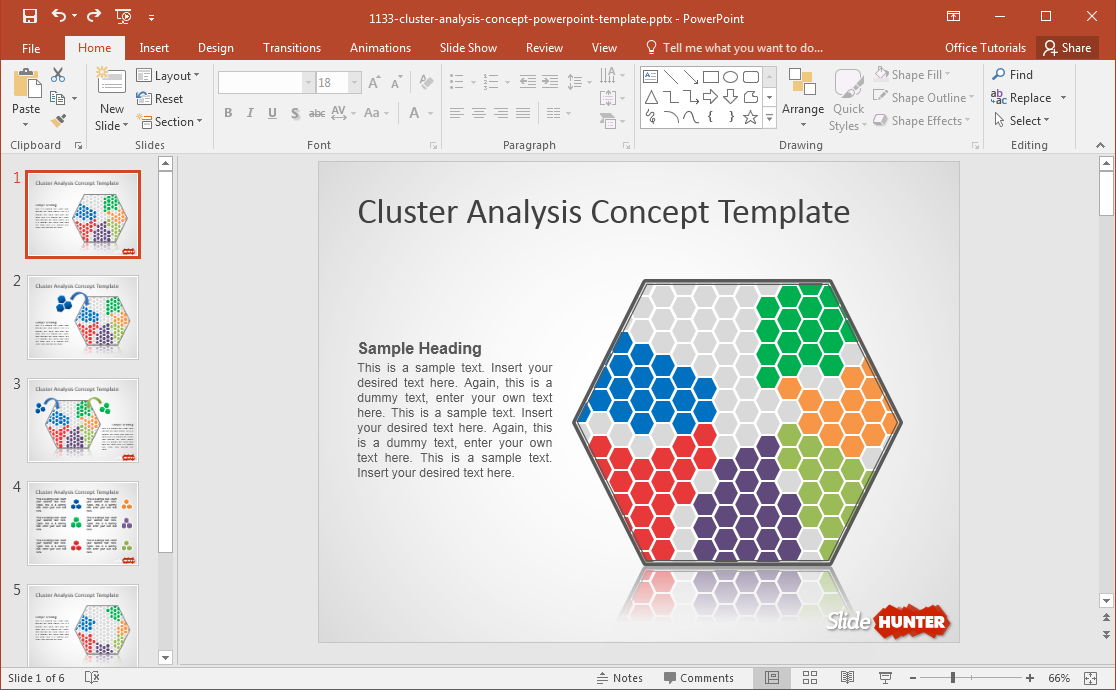 Analisis gratis Cluster PowerPoint Template