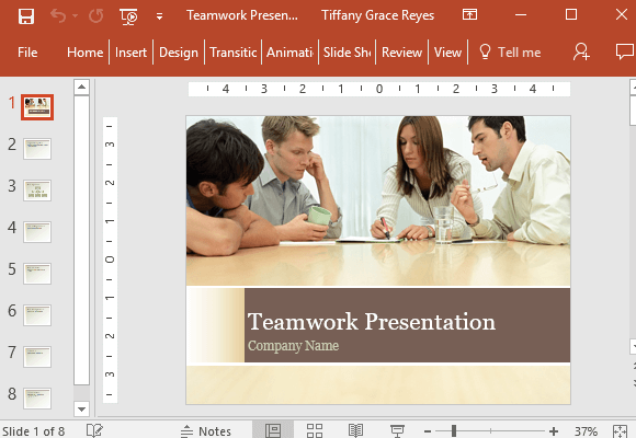 Elegan-dan-indah-kerja tim-presentasi-template