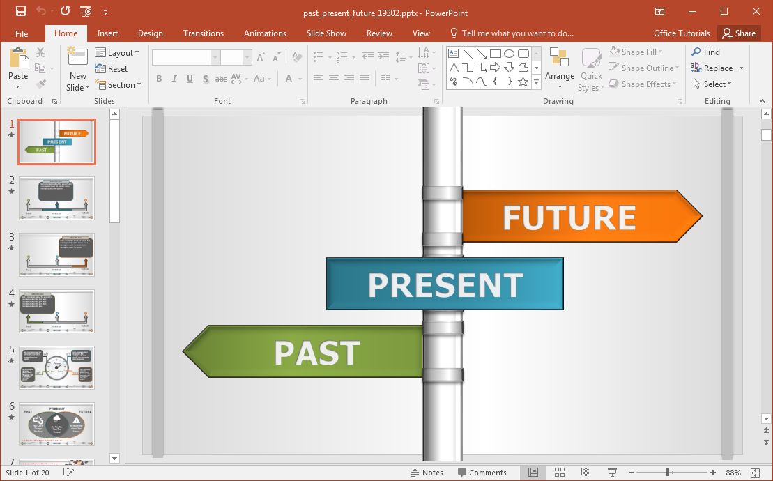 Интерактивная Past Present Future Шаблон PowerPoint