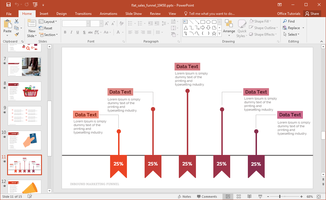 Animasi Penjualan datar Template Saluran PowerPoint