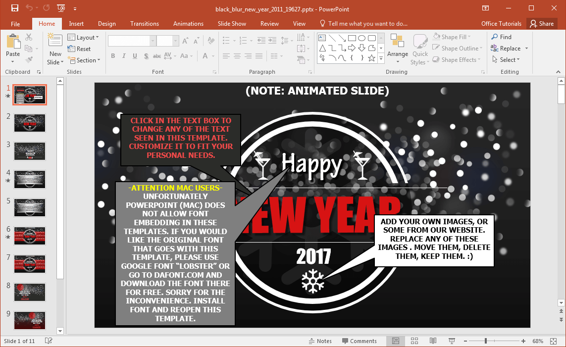 nero-blur-nuovo-anno-powerpoint-template