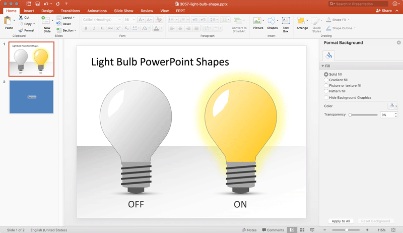 senza lampadina-powerpoint-forme