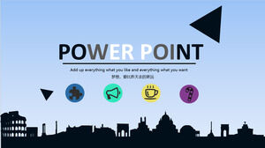 Modelo de PowerPoint de desenho animado azul (plano)
