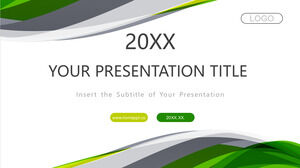 Șabloane PowerPoint pentru curbă abstractă verde