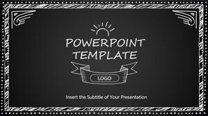 Template PowerPoint papan tulis yang digambar tangan