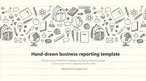 Ręcznie rysowane szablon raportu biznesowego w stylu PowerPoint