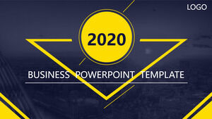 Szary żółty płaski biznes PowerPoint Szablony