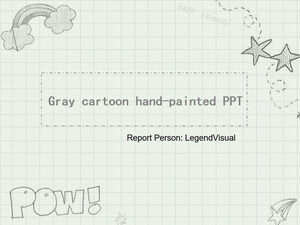 Modelo de PPT de desenho animado estilo pintado à mão (cinza)