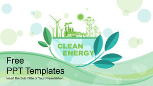 Plantillas de PowerPoint de energía limpia verde