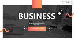Orange black business office PowerPoint Templates