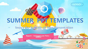 夏の海辺のビジネス PowerPointプレゼンテーションのテンプレート