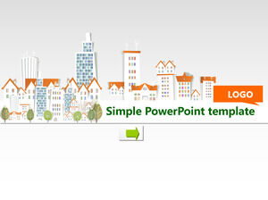 Semplici edifici della città modelli PowerPoint