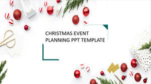 Modello PPT di pianificazione di eventi natalizi freschi semplice e piccolo