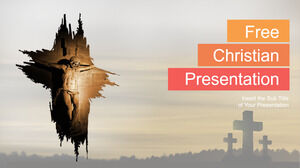 İsa'nın Hıristiyan teması için PowerPoint şablonu