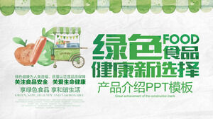 Pobierz szablon PPT wprowadzenia produktu Fresh Watercolor Green Food Company